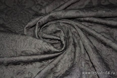 Трикотаж фактурный (о) черный ш-180см - итальянские ткани Тессутидея арт. 13-1083