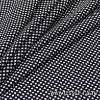 Плательная стрейч двусторонняя (н) черно-белый геометрический орнамент Moschino - итальянские ткани Тессутидея арт. 17-0897