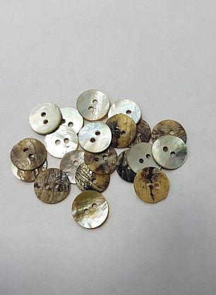 Пуговица ракушка 2 прокола d-12-13мм перламутровая - в интернет-магазине тканей Тессутидея арт. F-4958