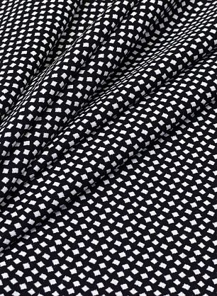 Плательная стрейч двусторонняя (н) черно-белый геометрический орнамент Moschino - в интернет-магазине тканей Тессутидея арт. 17-0897