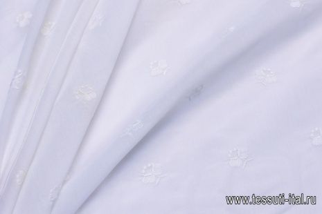 Плательная (н) белая вышивка на белом - итальянские ткани Тессутидея арт. 03-5985