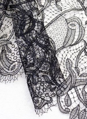 Кружевное полотно (о) черное Ermanno Scervino - в интернет-магазине тканей Тессутидея арт. 03-5835