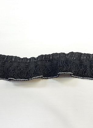 Тесьма резинка с бахромой (о) черная ш-3см - в интернет-магазине тканей Тессутидея арт. 01-5641