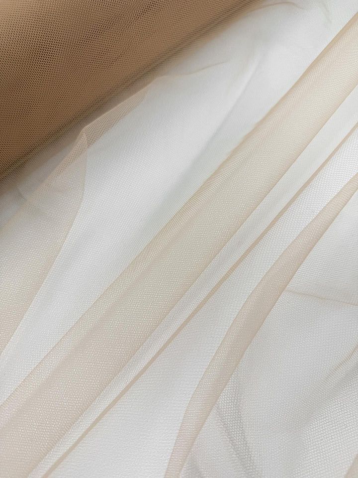 Сетка плательная (о) бежевая - итальянские ткани Тессутидея арт. 03-7508