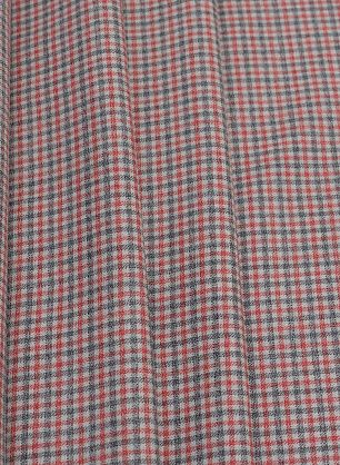 Костюмная (н) красно-черно-белая клетка Kiton - в интернет-магазине тканей Тессутидея арт. 05-4087