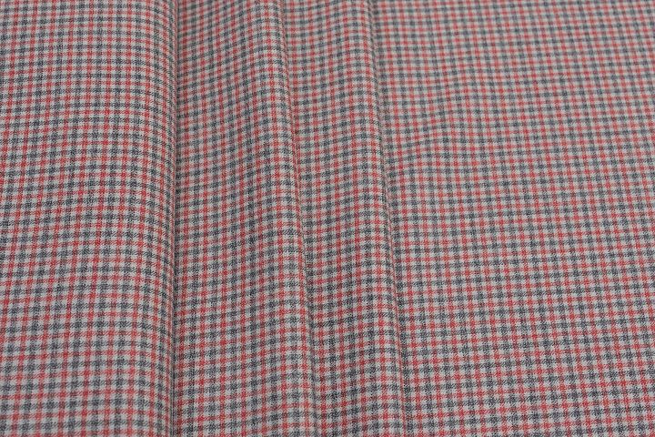 Костюмная (н) красно-черно-белая клетка Kiton - итальянские ткани Тессутидея арт. 05-4087