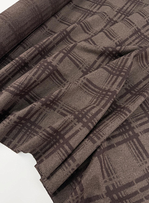 Трикотаж лоден кашемир+шерсть (н) коричневая клетка - в интернет-магазине тканей Тессутидея арт. 15-1186