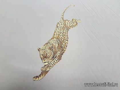 Крепдешин купон (1,8м) (н) леопард на светло-коричневом - итальянские ткани Тессутидея арт. 02-6433