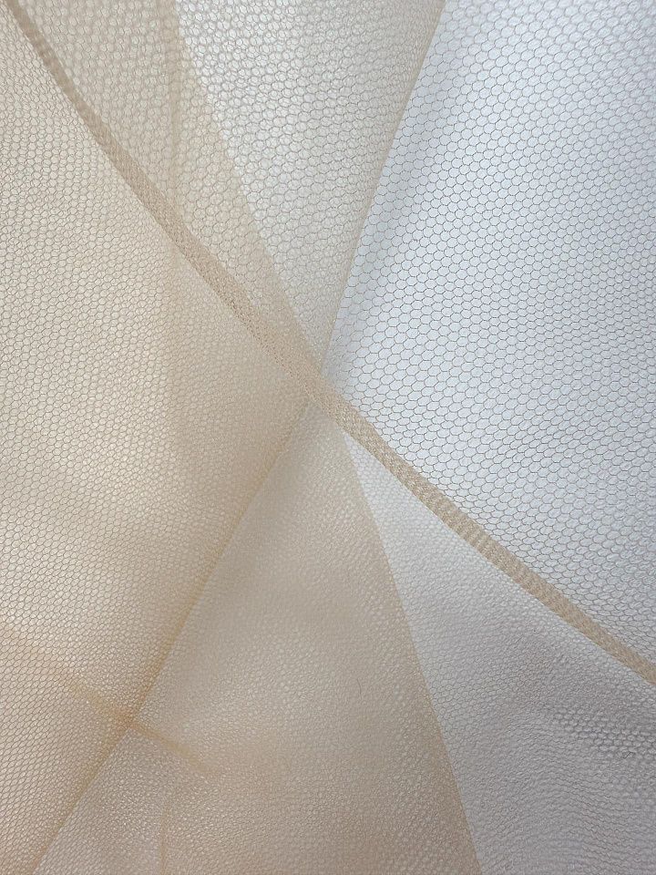Сетка плательная (о) бежевая - итальянские ткани Тессутидея арт. 03-7508