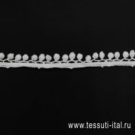 Тесьма бахрома (о) белая 1,2см - итальянские ткани Тессутидея арт. F-6328