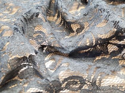 Кружевное полотно (о) темно-серо-коричневое - итальянские ткани Тессутидея арт. 03-5503