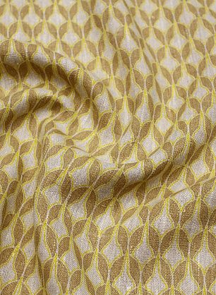 Лен костюмный (н) желто-бежевый геометрический орнамент на айвори - в интернет-магазине тканей Тессутидея арт. 16-0953