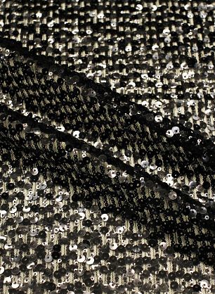 Плательная сетка расшитая  пайетками (о) черная - в интернет-магазине тканей Тессутидея арт. 03-7440