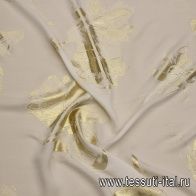 Шелк атлас с люрексом (н) золотой орнамент на белом - итальянские ткани Тессутидея арт. 10-3784