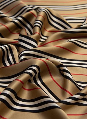 Шелк атлас (н) классическая полоска в стиле Burberry - в интернет-магазине тканей Тессутидея арт. 10-0905