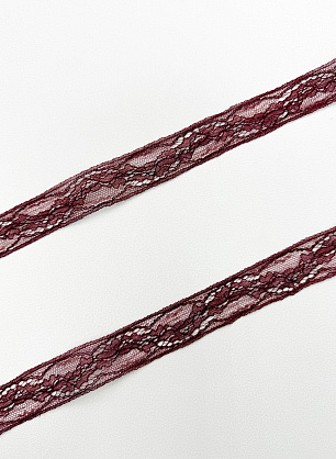 Кружево (о) бордовое ш-2,5см - итальянские ткани Тессутидея.