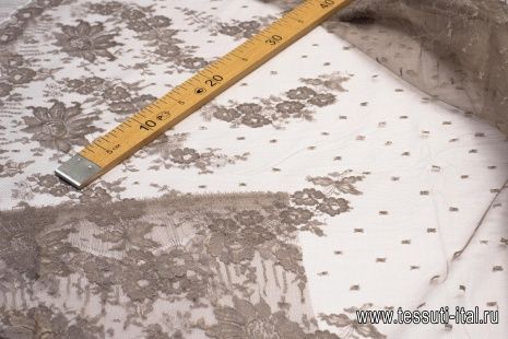 Кружево (о) светло-коричневое Solstiss - итальянские ткани Тессутидея арт. 10-0663