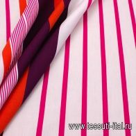 Сорочечная полоска купон (0,9м) (н) красно-розово-бело-бордовая - итальянские ткани Тессутидея арт. 01-4969