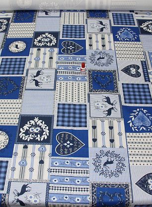 Хлопок (н) сине-белый орнамент - в интернет-магазине тканей Тессутидея арт. 01-2153