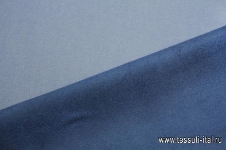 Пальтовая дабл кашемир+шерсть двухслойная (о) синяя/голубая - итальянские ткани Тессутидея арт. 09-2144