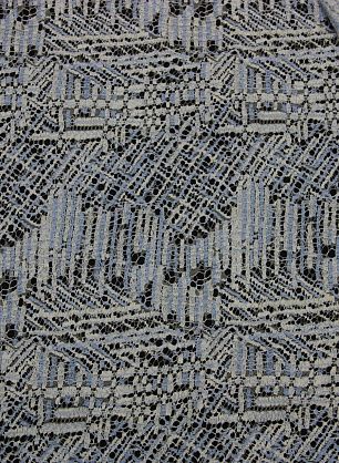 Кружево (н) бело-голубое ш-90см Solstiss - в интернет-магазине тканей Тессутидея арт. 03-3778