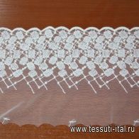 Кружево на сетке (о) молочное ш-17см - итальянские ткани Тессутидея арт. 03-2800