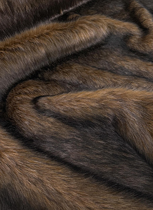 Мех искусственный длинноворсовый (о) коричнево-черный - в интернет-магазине тканей Тессутидея арт. 06-0150