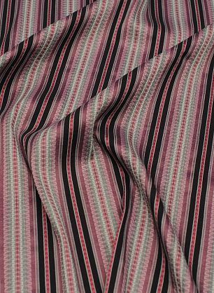 Плательная (н) серо-черно-розовые стилизованные полосы - в интернет-магазине тканей Тессутидея арт. 03-6926