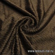 Пальтовая деворе (о) темно-коричневая - итальянские ткани Тессутидея арт. 09-2047