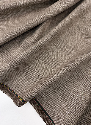 Пальтовая шерсть на мембране (н) бело-коричневая полоска - в интернет-магазине тканей Тессутидея арт. 09-2207