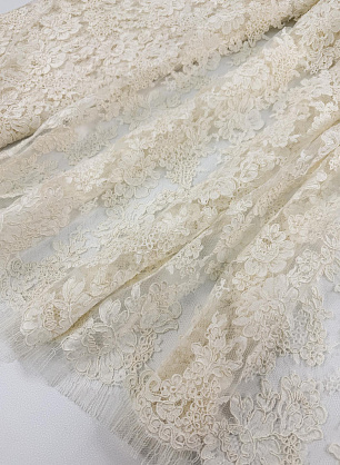 Кружевное кордовое полотно (о) молочное - в интернет-магазине тканей Тессутидея арт. 03-7557