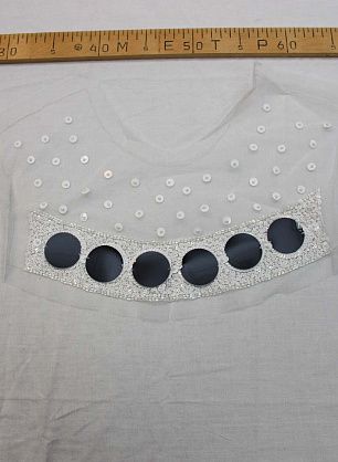 Аппликация -вставка белая с паетками - в интернет-магазине тканей Тессутидея арт. F-0076