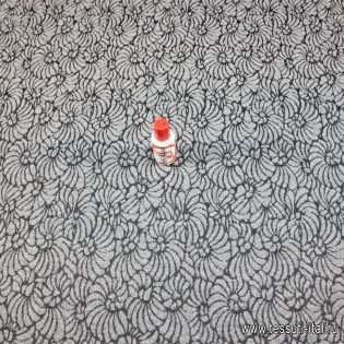 Пальтовая  серый жаккард - итальянские ткани Тессутидея арт. 09-0044