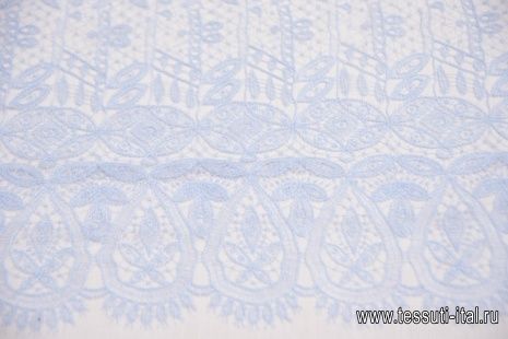 Кружевное полотно (о) голубое в стиле Scervino - итальянские ткани Тессутидея арт. 03-6703