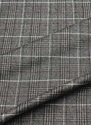 Костюмная твид (н) серо-бело-зеленая клетка - в интернет-магазине тканей Тессутидея арт. 05-4602