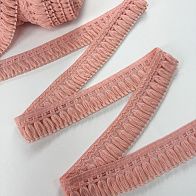 Кружевная тесьма с бахромой ш-5см розовая - итальянские ткани Тессутидея арт. 03-7464