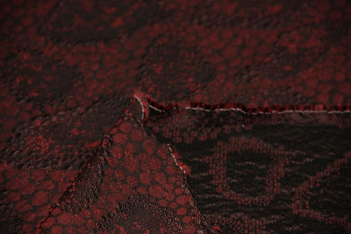 Жаккард (н) серо-бордовый орнамент ш-145см - итальянские ткани Тессутидея арт. 03-3428