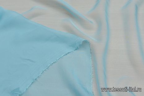 Шифон (о) голубой - итальянские ткани Тессутидея арт. 10-2833