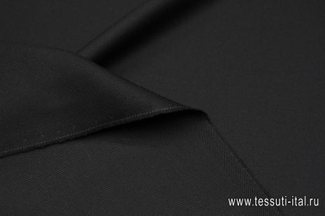 Костюмная диагональ (о) черная - итальянские ткани Тессутидея арт. 05-4576