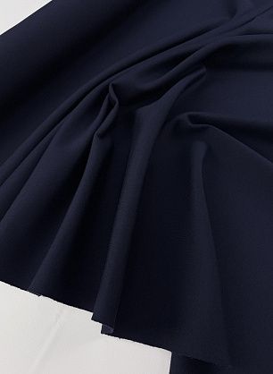 Трикотаж шерсть дабл (о) темно-синий - в интернет-магазине тканей Тессутидея арт. 15-1182