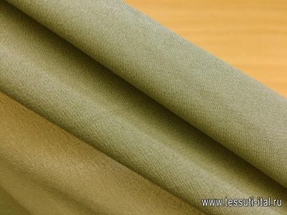 Крепжоржет (о) светло-коричнево-зеленый - итальянские ткани Тессутидея арт. 02-7540