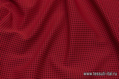 Джерси (н) красно-черная гусиная лапка в стиле Escada - итальянские ткани Тессутидея арт. 13-1514