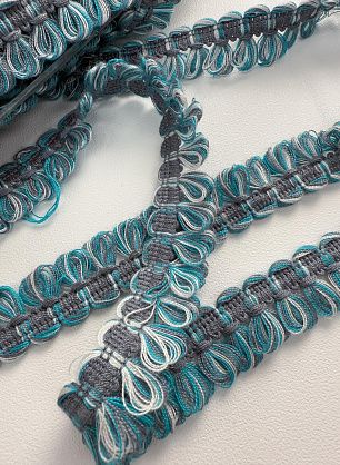 Тесьма серо-бирюзовая ш-2,5см - в интернет-магазине тканей Тессутидея арт. 03-2292