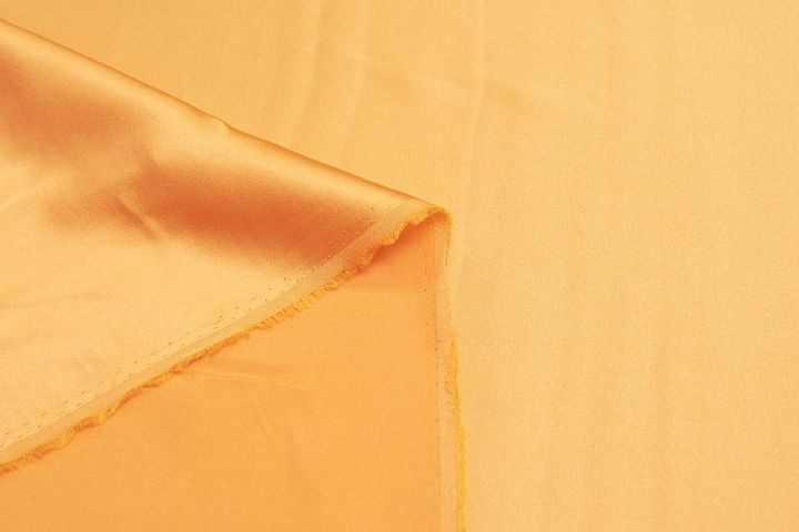 Шелк атлас стрейч (о) оранжевый - итальянские ткани Тессутидея арт. 10-1873