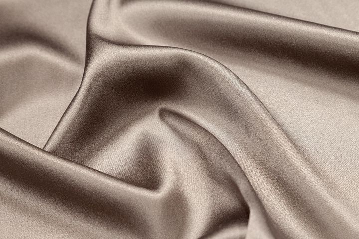 Шелк атлас стрейч (о) серо-коричневый - итальянские ткани Тессутидея арт. 10-4070