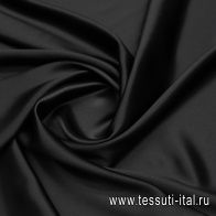 Шелк атлас (о) черный - итальянские ткани Тессутидея арт. 10-3650