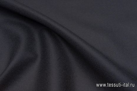Пальтовое сукно дабл (о) черное - итальянские ткани Тессутидея арт. 09-1953
