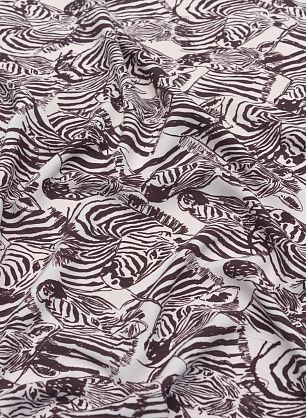 Плательная вискоза (н) коричневые зебры на белом - в интернет-магазине тканей Тессутидея арт. 04-1478