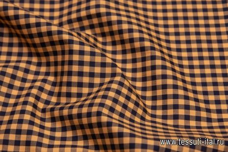 Сорочечная (н) сине-оранжевая клетка - итальянские ткани Тессутидея арт. 01-6170