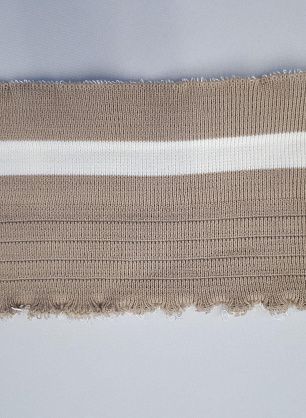 Подвяз (н) бежево-белый 17*80см  - итальянские ткани Тессутидея F-3775